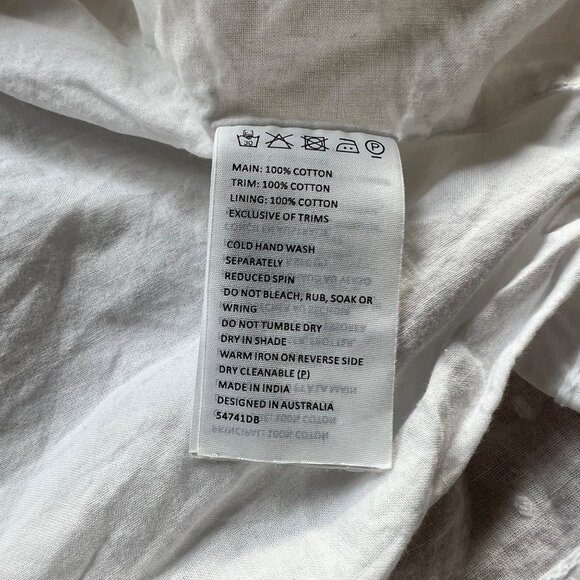 Bardot Size 12 XL White Henrietta 100% Cotton Eyelet Lace Swiss Dot Mini Dress - Picture 6 of 16